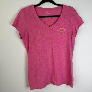 Masters by '47 Womens 100% Cotton V-Neck T Shirt Pink Size Medium